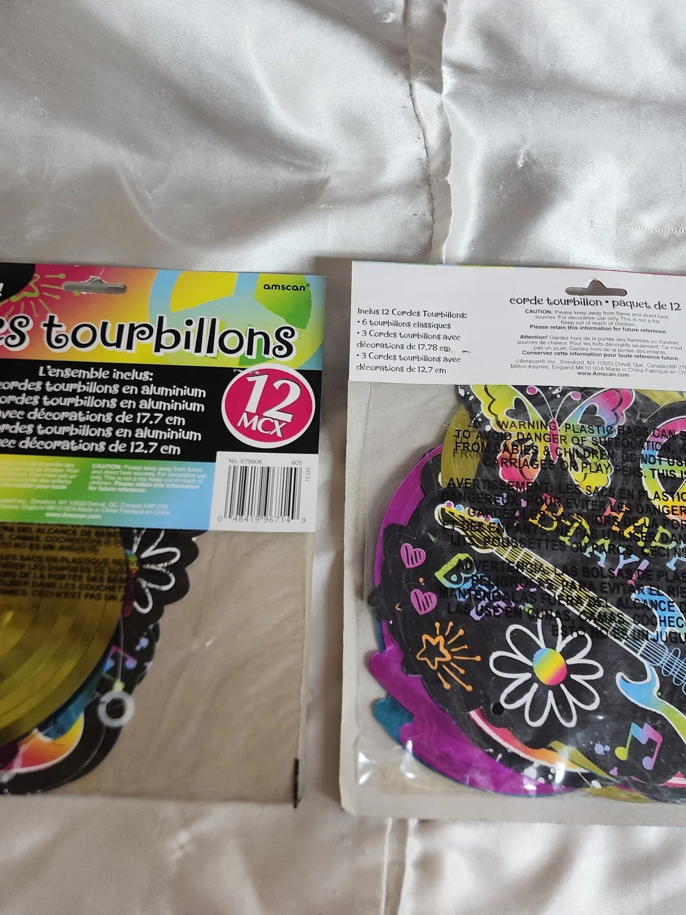 Amscan Neon Rainbow Peace Sign & Guitar Foil Swirl Decorations - Multicolor